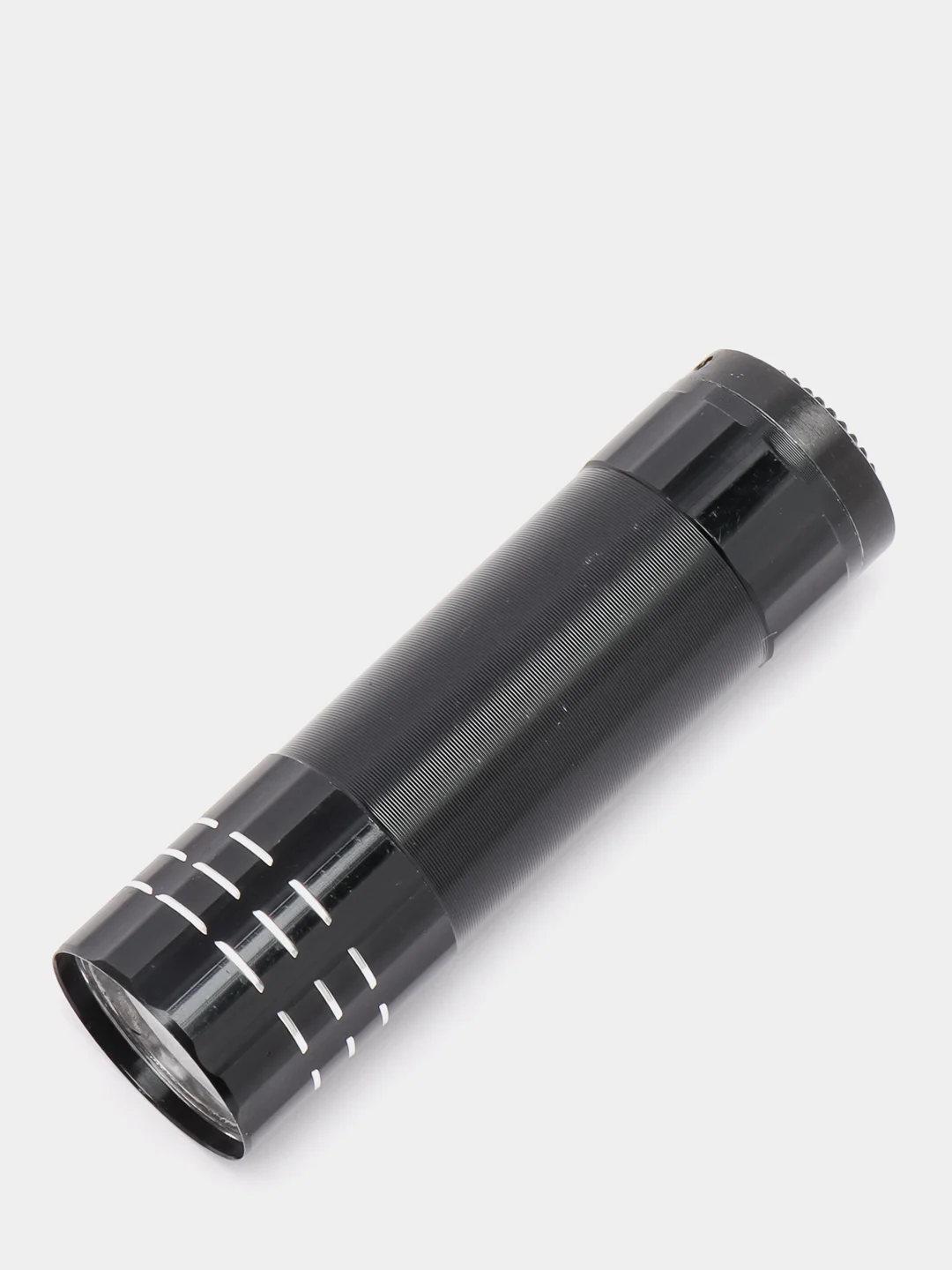 Черный фонарь ручной металлический, 9 LED, 1W, 3 x AAA