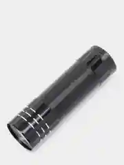 Черный фонарь ручной металлический, 9 LED, 1W, 3 x AAA