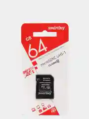 Карта памяти для телефона, 64 GB, microSD 64 гб, Class10, с адаптером