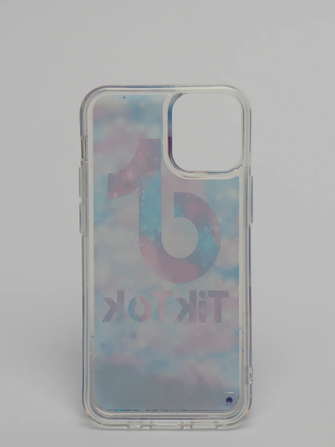 Синий силиконовый чехол Переливашка для iPhone 12 Mini