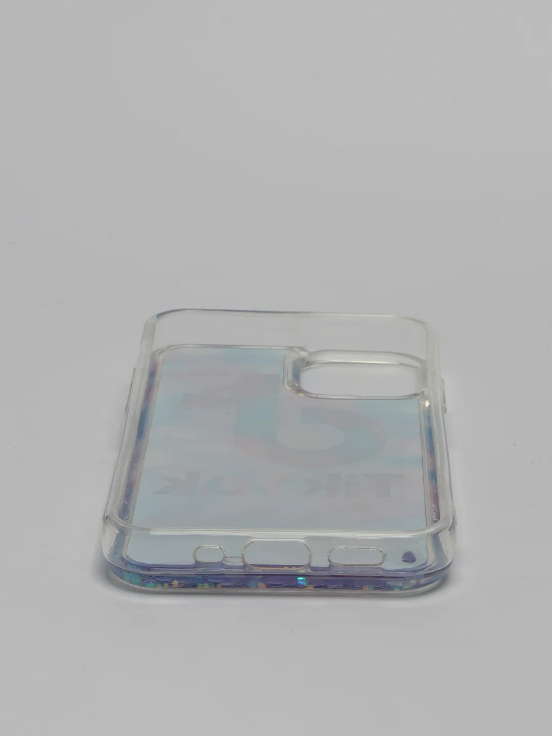 Синий силиконовый чехол Переливашка для iPhone 12 Mini