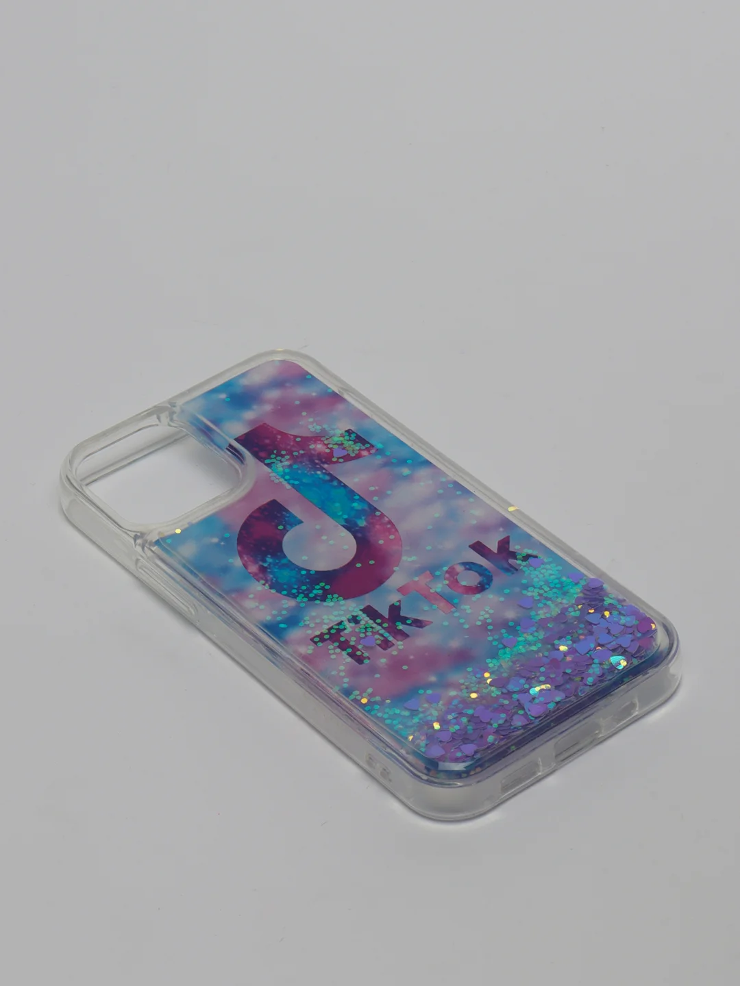 Синий силиконовый чехол Переливашка для iPhone 12 Mini