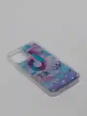 Синий силиконовый чехол Переливашка для iPhone 12 Mini
