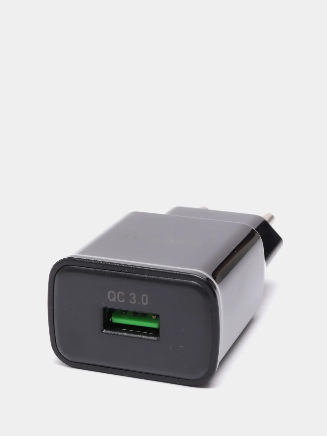 Черный зарядное устройство Borofone BA59A (1xUSB, QC 3.0, 18W+ опц.кабель Micro-USB или Type-C)