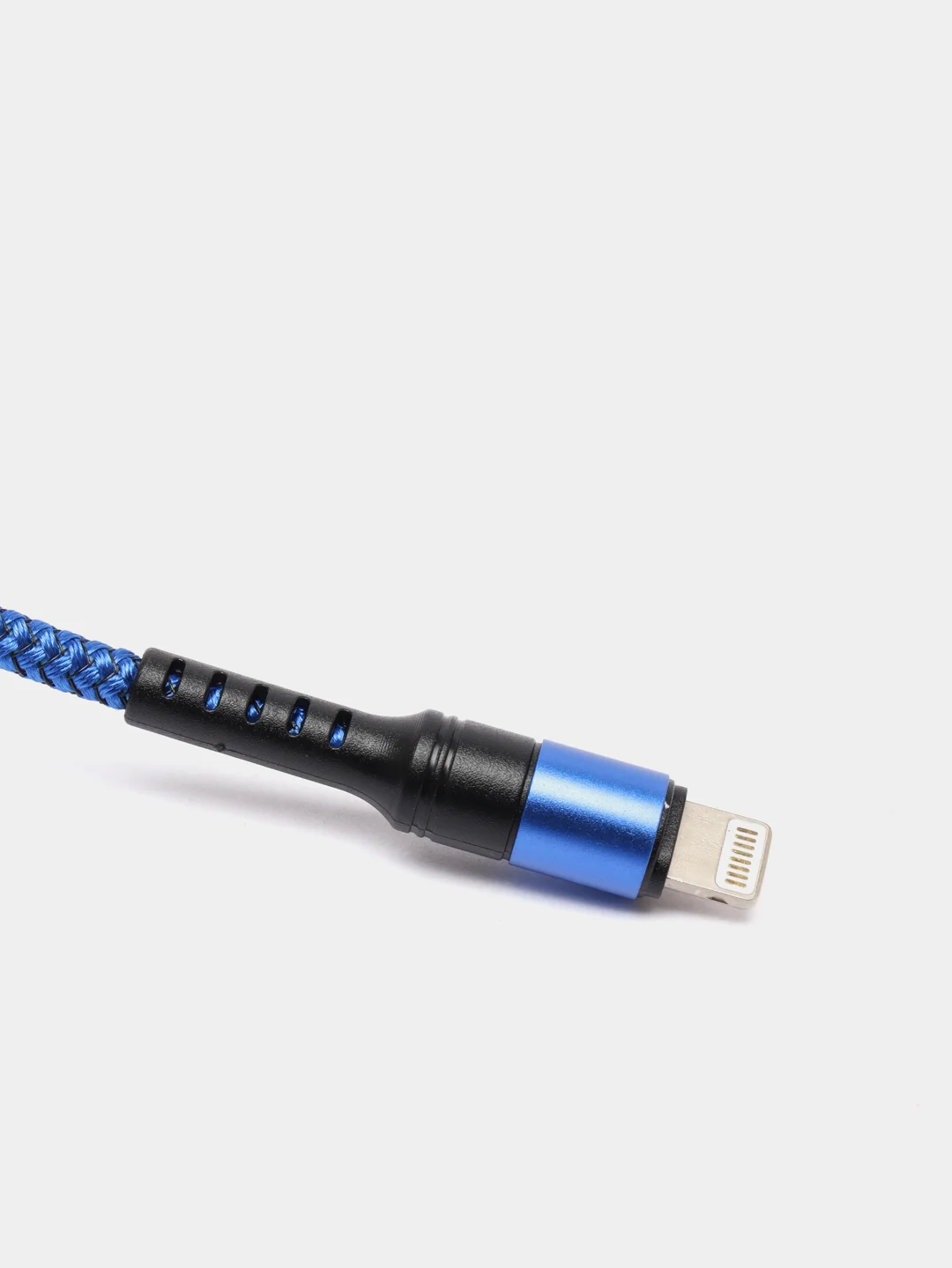 Синий кабель Micro USB, Type-C, Lightning - Iphone (быстрая зарядка андроид) тканевый нейлоновый