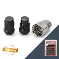 Черный гайка колесная с секреткой, 16 гаек + 4 секретки, спецключ, М12 х 1,25