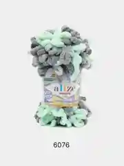 Серый меланж пряжа Alize Puffy Color 100% Микрополиэстер 100г  9м