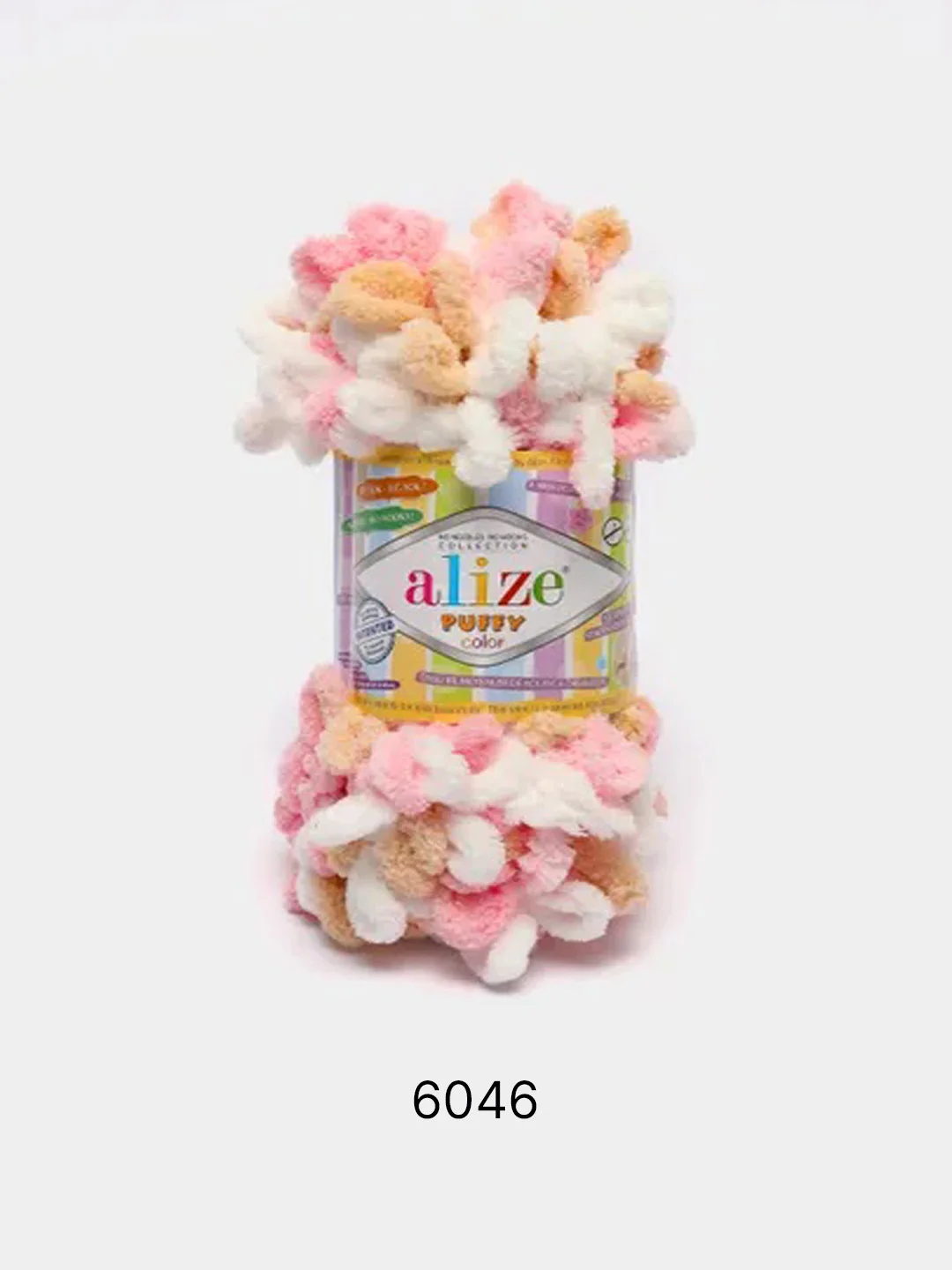 Бежевый пряжа Alize Puffy Color 100% Микрополиэстер 100г  9м