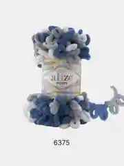 Синий пряжа Alize Puffy Color 100% Микрополиэстер 100г  9м