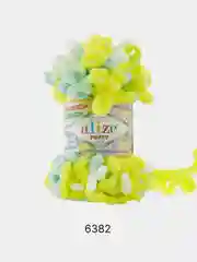 Лайм пряжа Alize Puffy Color 100% Микрополиэстер 100г  9м