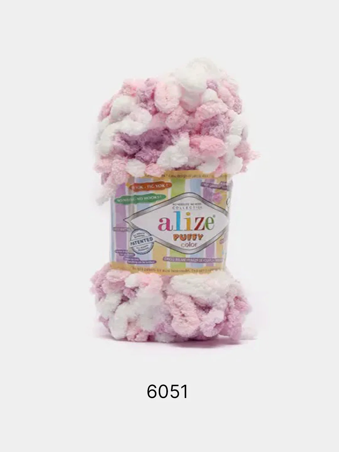 Конфетный пряжа Alize Puffy Color 100% Микрополиэстер 100г  9м