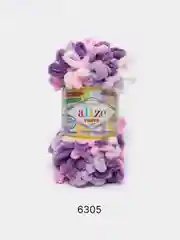 Пурпурный пряжа Alize Puffy Color 100% Микрополиэстер 100г  9м