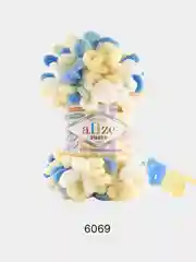 Лимонный пряжа Alize Puffy Color 100% Микрополиэстер 100г  9м