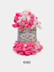 Кораллово-розовый пряжа Alize Puffy Color 100% Микрополиэстер 100г  9м
