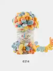Горчичный пряжа Alize Puffy Color 100% Микрополиэстер 100г  9м