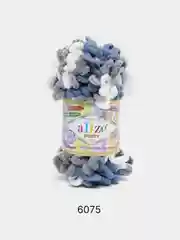 Синий меланж пряжа Alize Puffy Color 100% Микрополиэстер 100г  9м