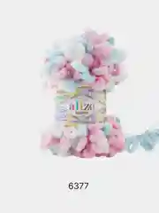 Лазурный пряжа Alize Puffy Color 100% Микрополиэстер 100г  9м