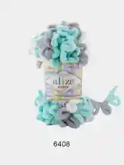 Салатовый пряжа Alize Puffy Color 100% Микрополиэстер 100г  9м