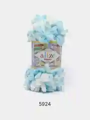 Голубой пряжа Alize Puffy Color 100% Микрополиэстер 100г  9м