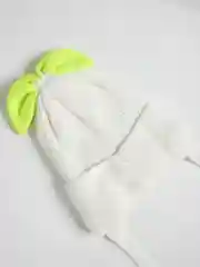 Молочный шапка детская, для девочки, с завязками, демисезонная