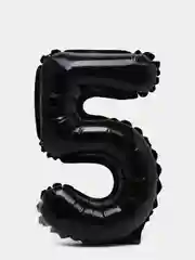 Черный воздушный шар "Цифра 5" 40 см, черный