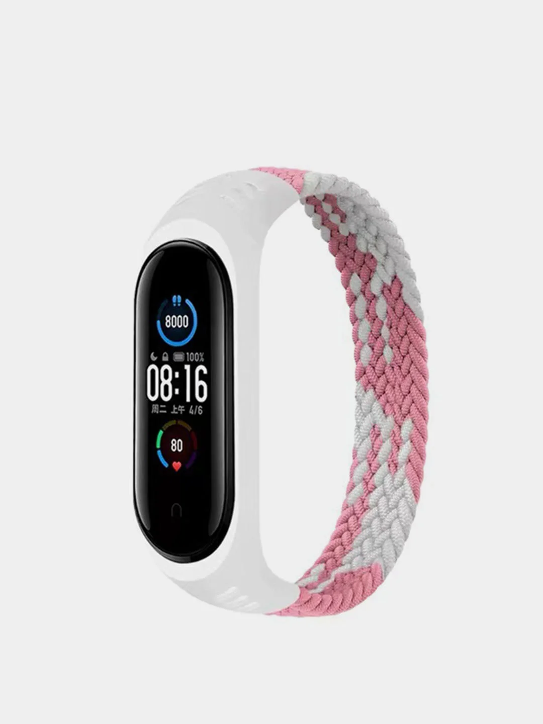 Сиреневый ремешок матерчатый, для Xiaomi Mi Band 3, 4, 5, 6, 7