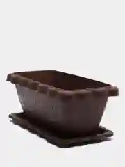 Коричневый ящик балконный, с поддоном
