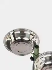 Подставка с мисками, 2 х 1,5 л, высота 50 см, разборная, серо-зелёная шагрень
