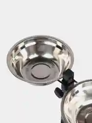 Подставка с мисками, 2 х 700 мл, высота 40 см, разборная, чёрная