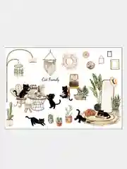 Наклейка интерьерная декоративная на стену с котятами "Cat Family"