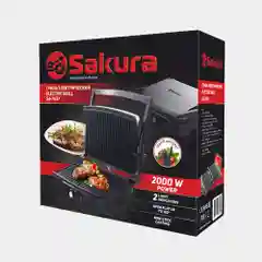 Серый металлик электрогриль Sakura SA-7657, 2000Вт