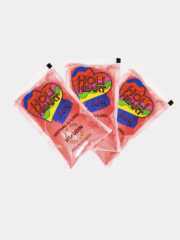 Фестивальные краски Holi Heart Vita Udin для праздников, набор Холи 3 шт. цвет бордовый