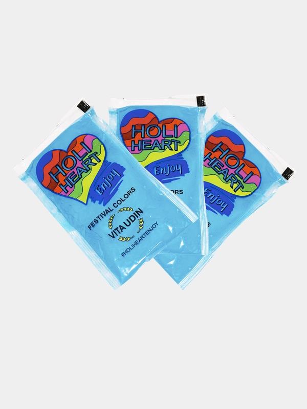 Фестивальные краски Holi Heart Vita Udin для праздников, набор Холи, 3 шт, цвет синий
