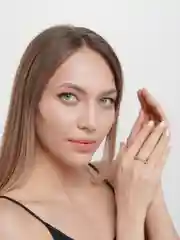 Желтый женские кольца с листьями, луной, треугольниками