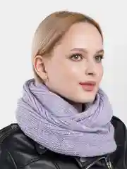 Лавандовый снуд вязаный, шерстяной в два оборота