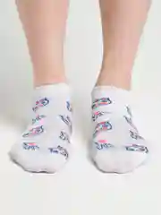Белый носки женские короткие со смайлами