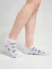 Белый носки женские короткие со смайлами