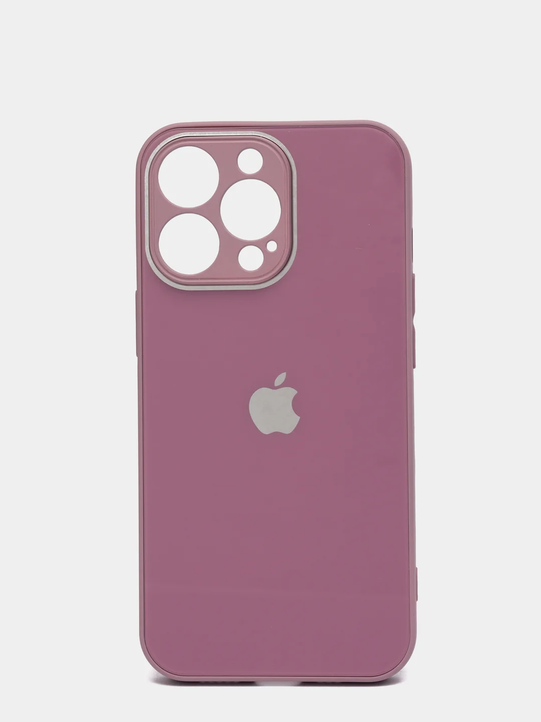 Сиреневый чехол силиконовый со стеклянной панелью для iPhone 13 Pro