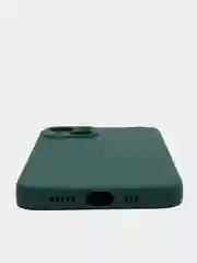 Тёмно-зелёный чехол силиконовый для iPhone 7, 8 SE 2020, 11, 12, 13, Pro, Max, mini, защита камеры