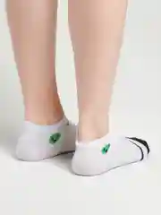 Белый носки женские короткие, сеточка, цветные