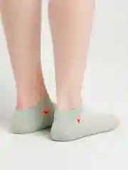 Мятный носки женские короткие со смайлами