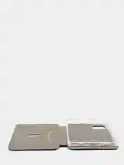 Серебряный чехол книжка на Samsung Galaxy A51, Самсунг Галакси А51