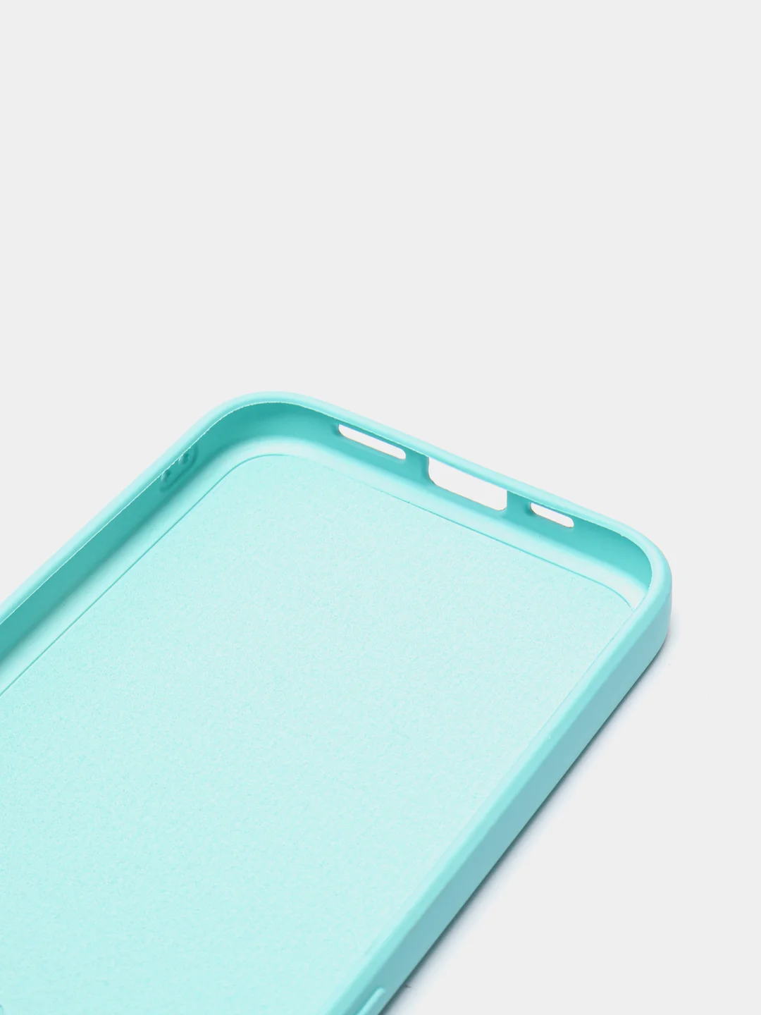 Бирюзовый чехол для iPhone 13, 13 Pro, 13 Pro Max силиконовый с микрофиброй