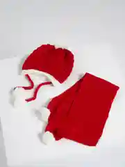 Красный комплект детский шапка и шарф, для девочки, весна