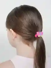 Розовый резинки для волос, с бабочками, 2 штуки