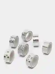 Клейкие WASHI-ленты для декора с фольгой Серебристые, 0,015 х 3 м, 7 шт