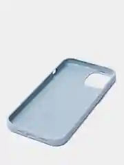 Голубой чехол для iPhone 13 Silicone Case закрытый низ с логотипом