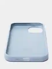Голубой чехол для iPhone 13 Silicone Case закрытый низ с логотипом