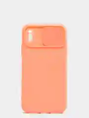 Коралловый чехол iPhone X / Xs силиконовый с закрывающейся камерой