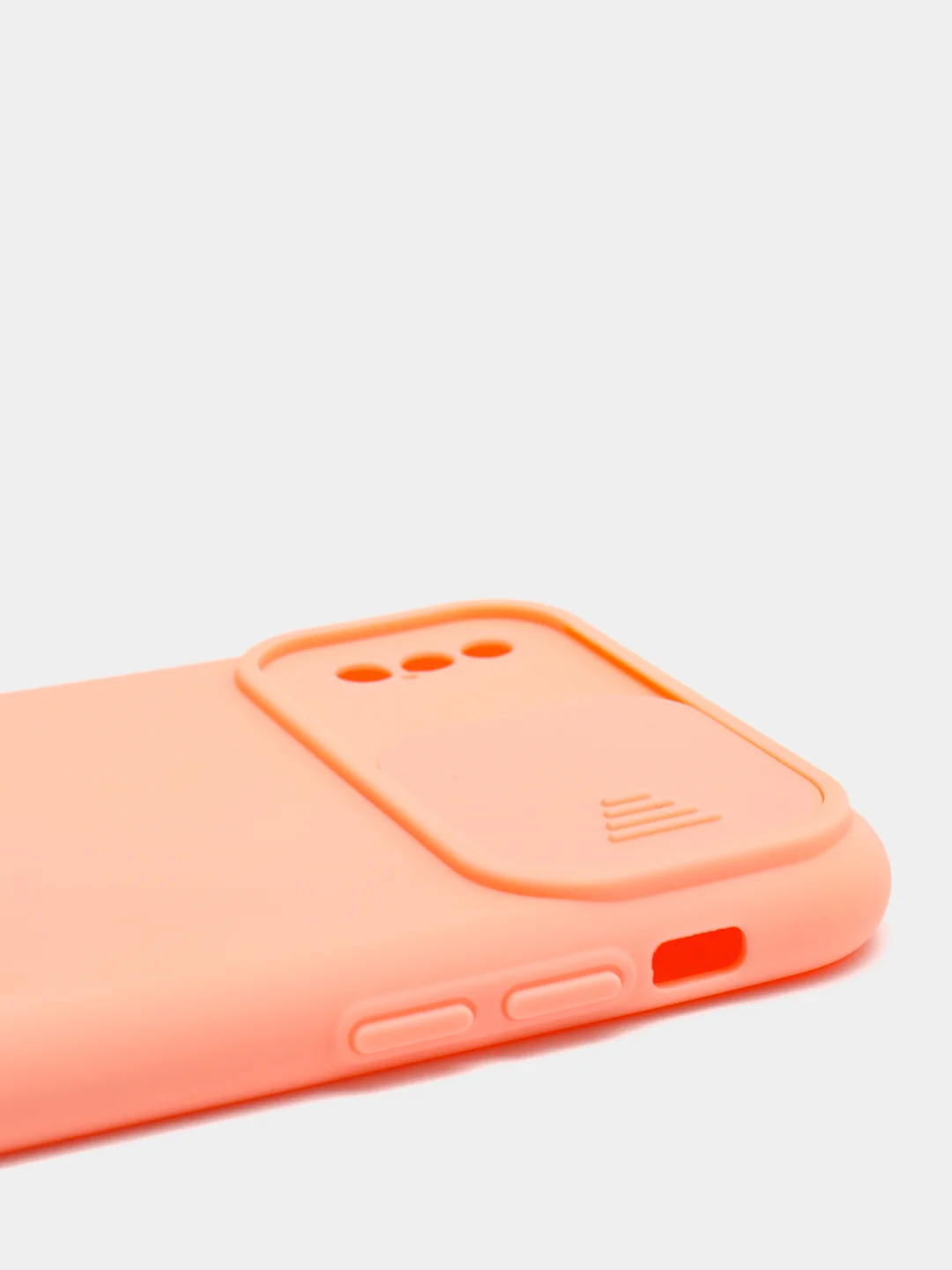 Коралловый чехол iPhone X / Xs силиконовый с закрывающейся камерой